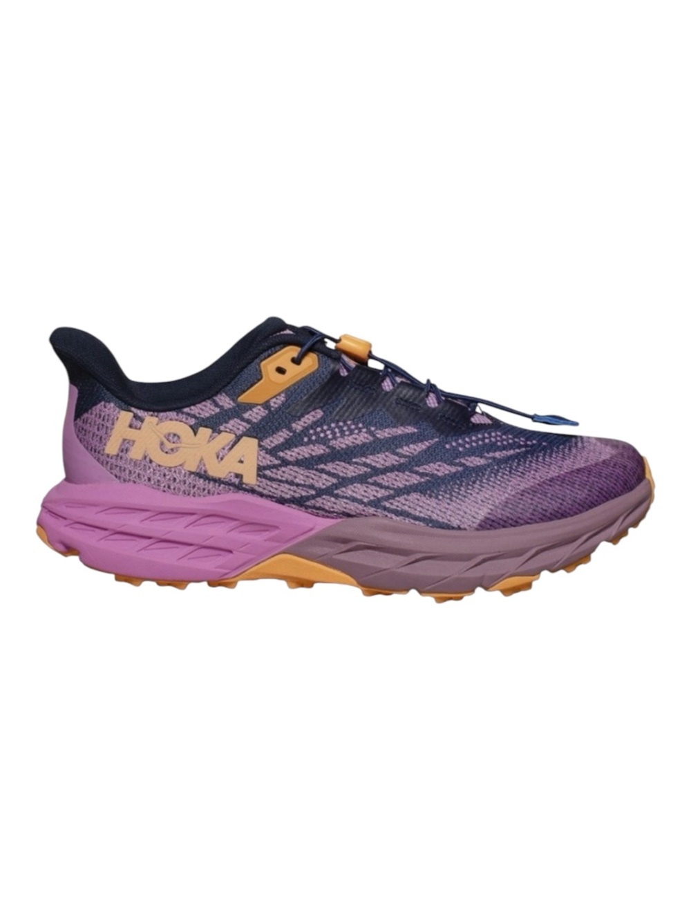 HOKA ONE ONE SPEEDGOAT 5 BELLWETHER BLUE/CYCLAMEN SHOES YOUTH 7MD & WOMEN’S 8.5